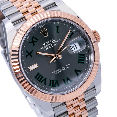 rolex wimbledon two tone rose gold|Rolex Datejust 41 126331 .